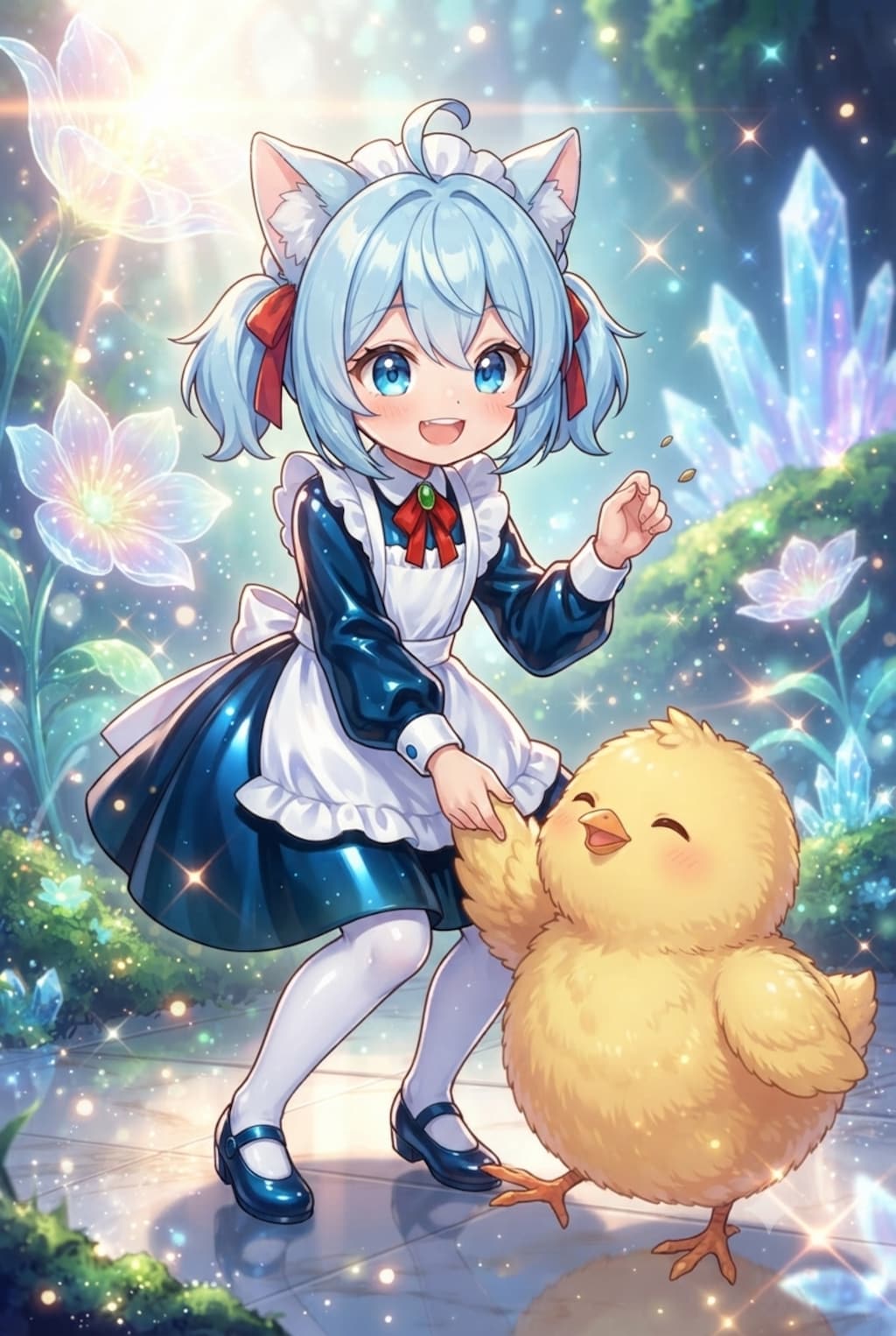 猫耳ちゃんとひよこ