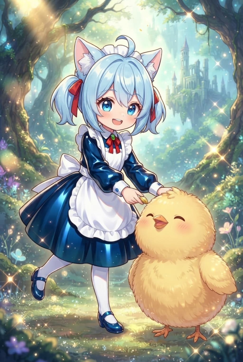 猫耳ちゃんとひよこ