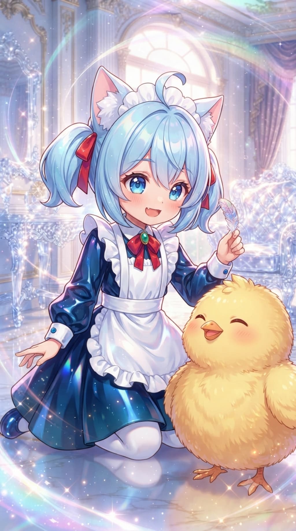 猫耳ちゃんとひよこ