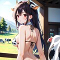 牝牛たちと牛柄ビキニちゃん 7枚目