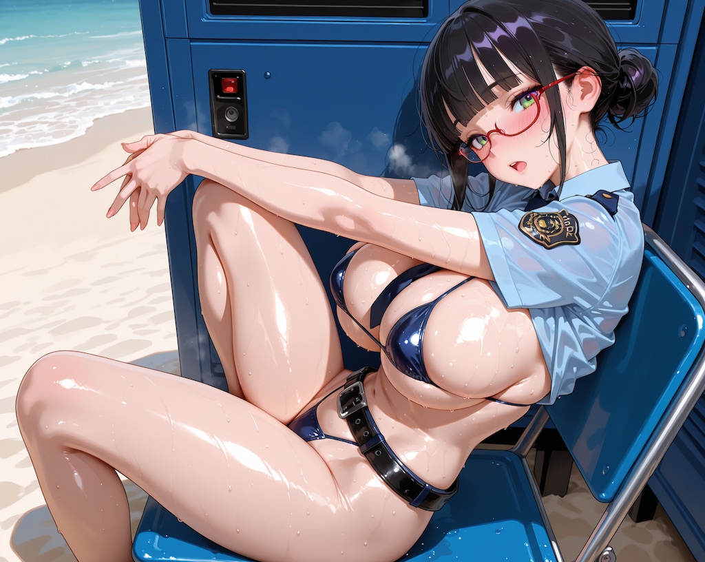 巨乳ミニスカ婦警さん♪...さてお仕事しなきゃ♡