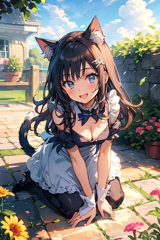 猫と猫メイド少女