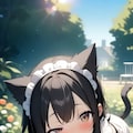 猫と猫メイド少女 2枚目