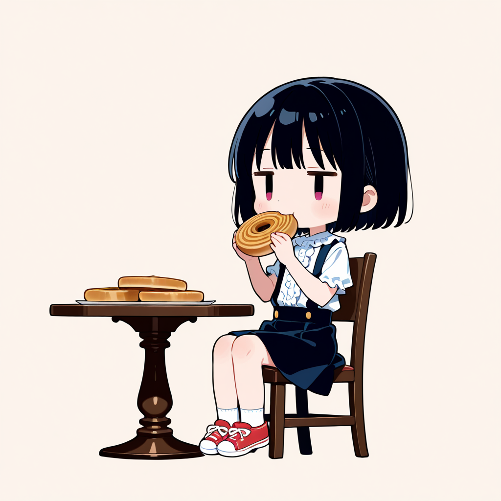 バウムクーヘンを食べる