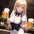 ビールを給仕する金色の髪の少女 4枚目