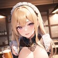 ビールを給仕する金色の髪の少女 2枚目