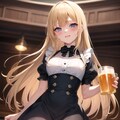 ビールを給仕する金色の髪の少女 3枚目