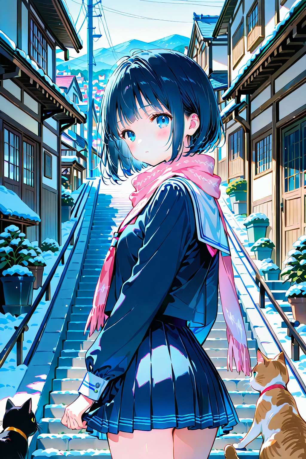 猫の細道(QILIN)(冬)(3) | の人気AIイラスト・グラビア