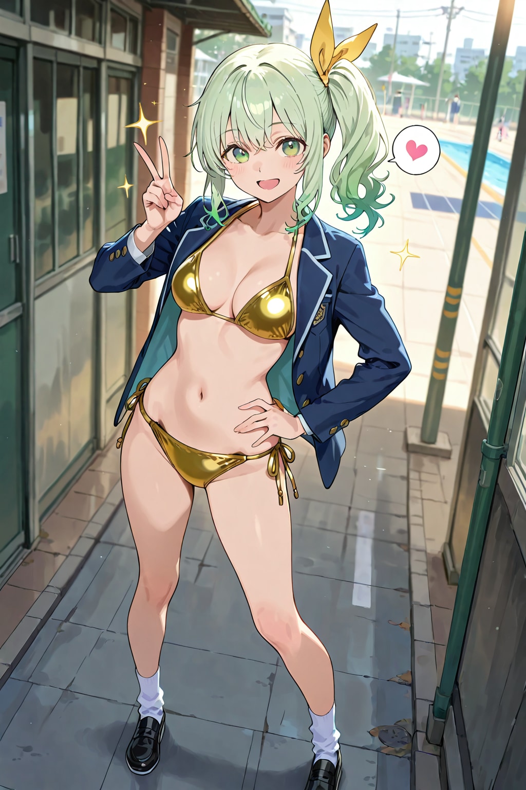 「その格好で応援するんですか…」
