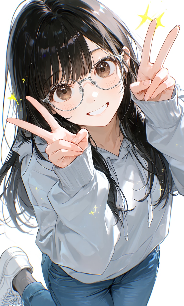 <うちの子ちゃん>✌️だぶるぴーす✌️ | の人気AIイラスト・グラビア
