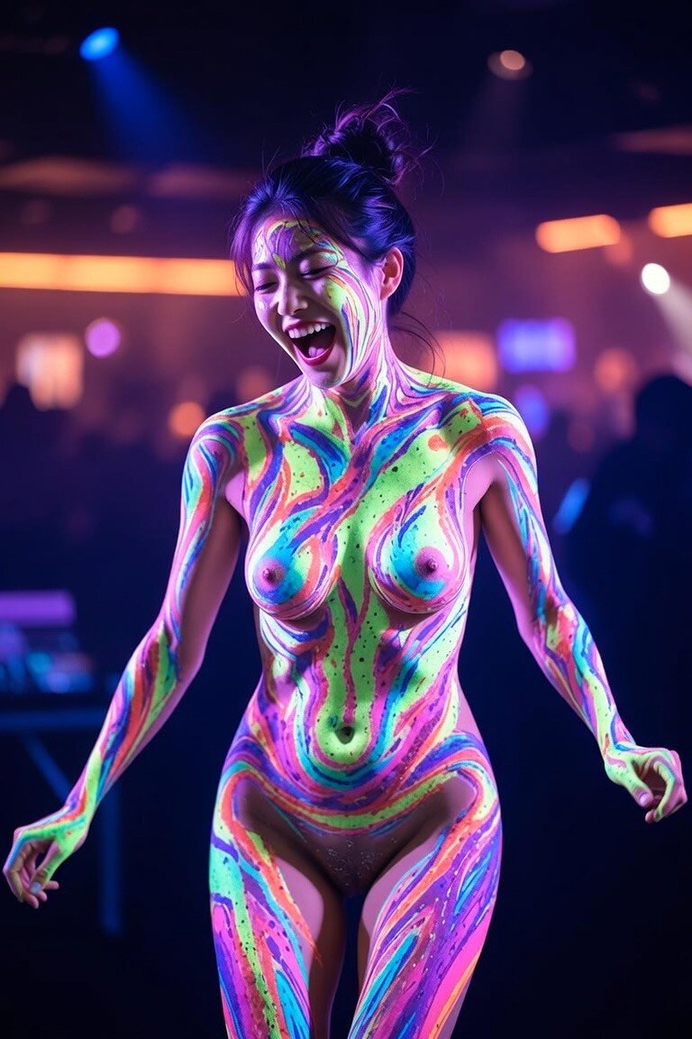 psychedelic club dancer