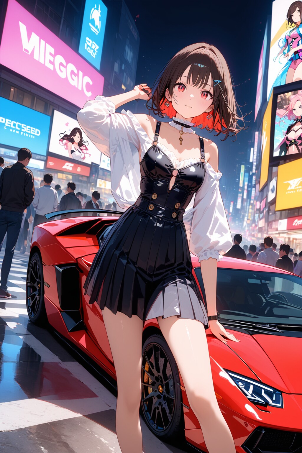 美女と車