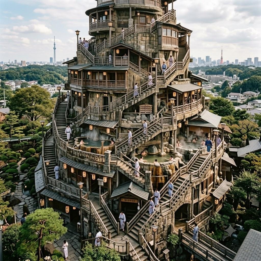 バベルの塔っぽい温泉