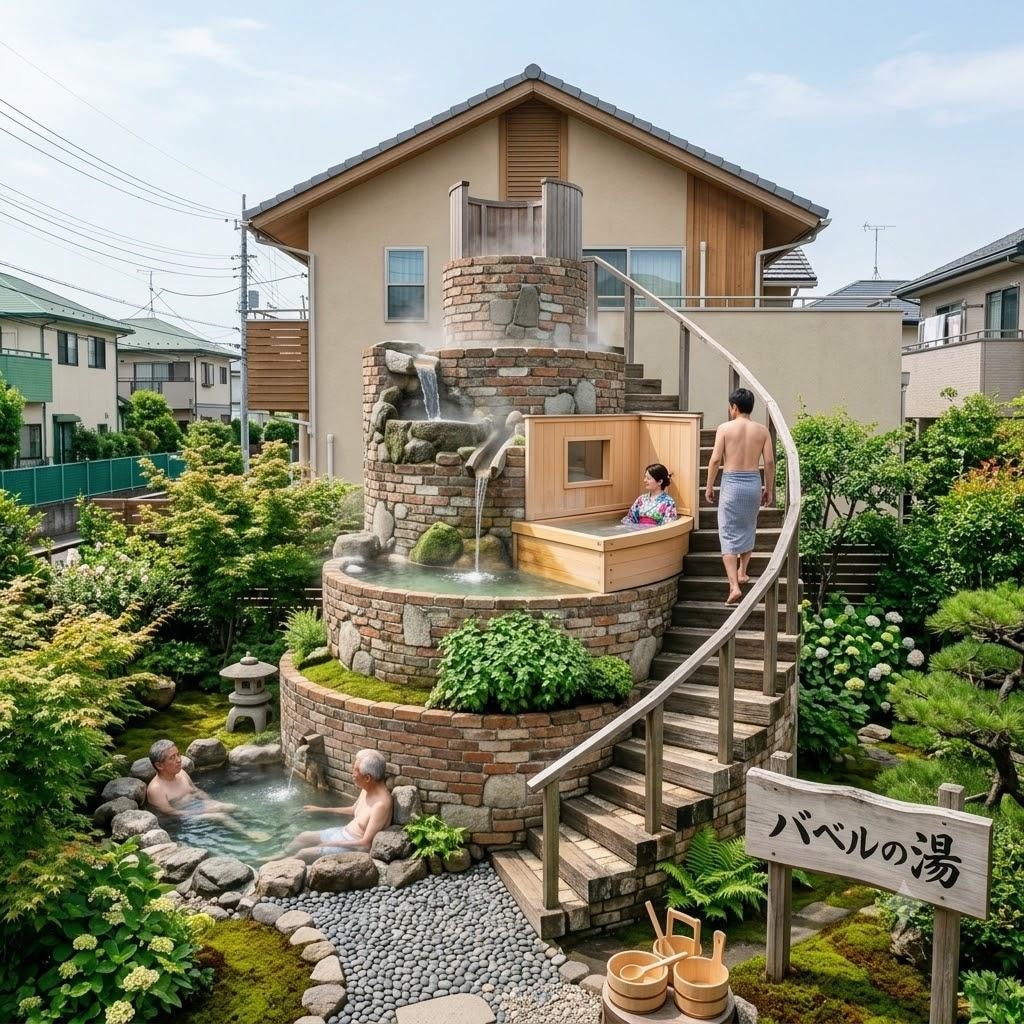 バベルの塔っぽい温泉