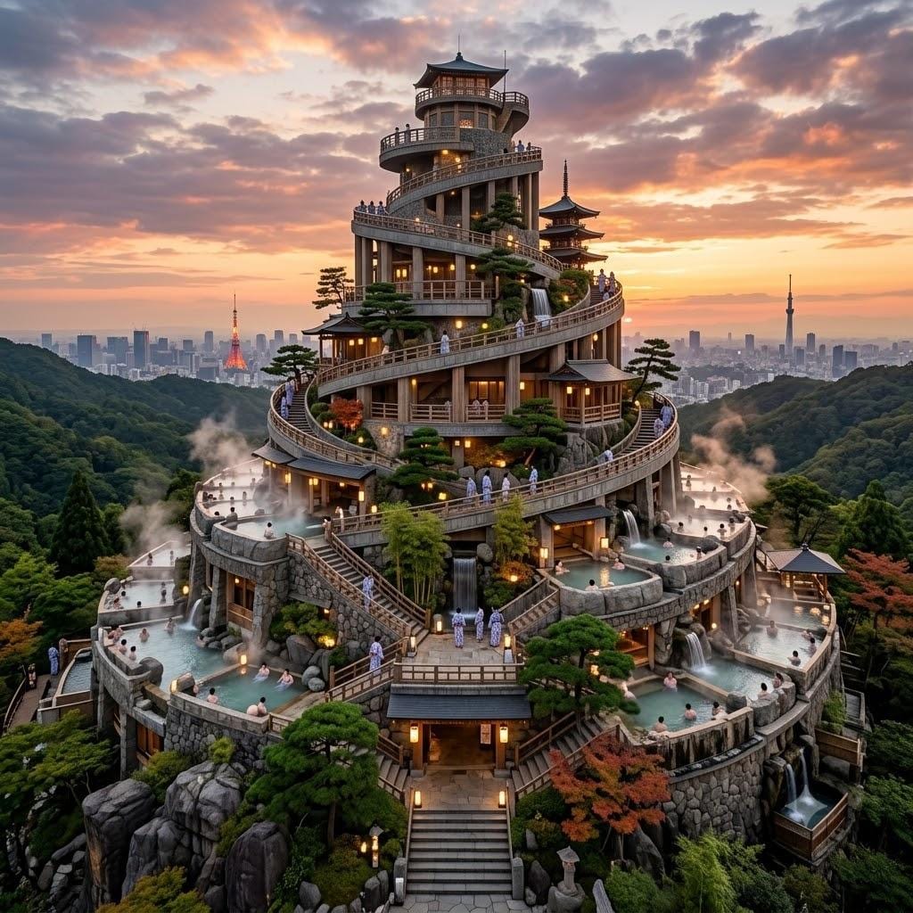 バベルの塔っぽい温泉
