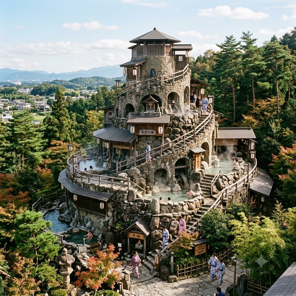 バベルの塔っぽい温泉