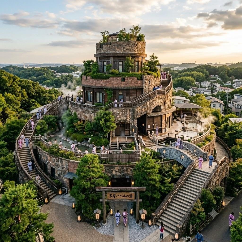 バベルの塔っぽい温泉