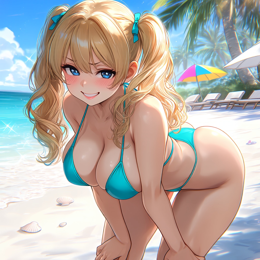 誘ってるツインテールちゃん（青）