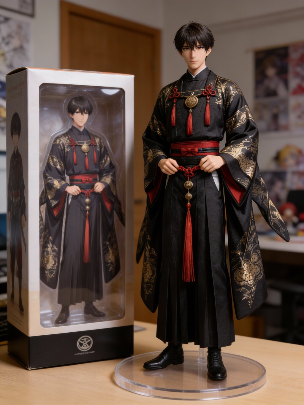 推しキャラのドールと大型アクスタ