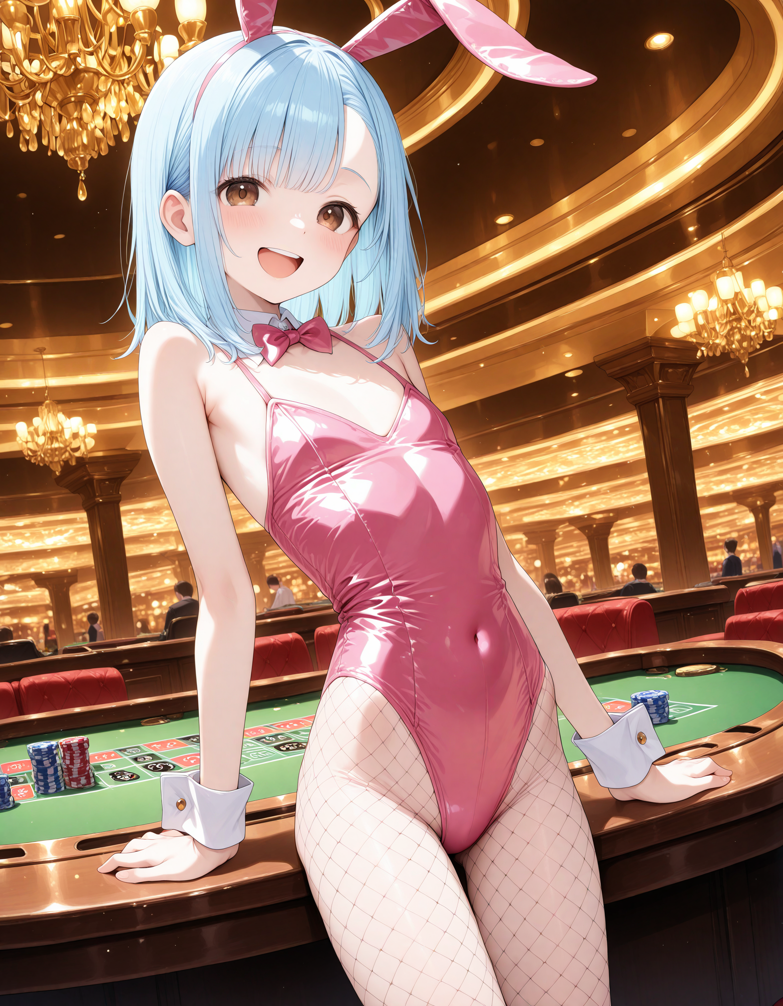 青髪バニーガール