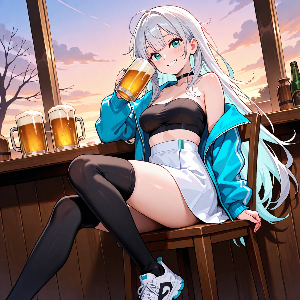 <山葉ちゃん>LILYでBEER🍺 | の人気AIイラスト・グラビア