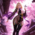 忍びの美女、夜桜💥 4枚目