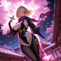 忍びの美女、夜桜💥 6枚目
