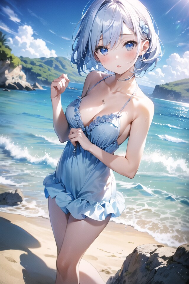 青ドレス
