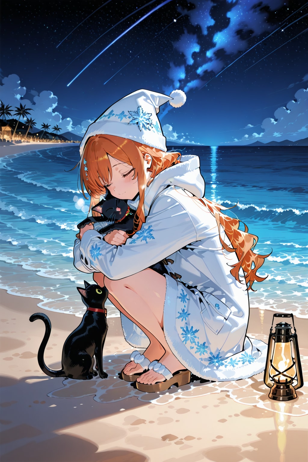 砂浜の魔女と黒猫 | の人気AIイラスト・グラビア