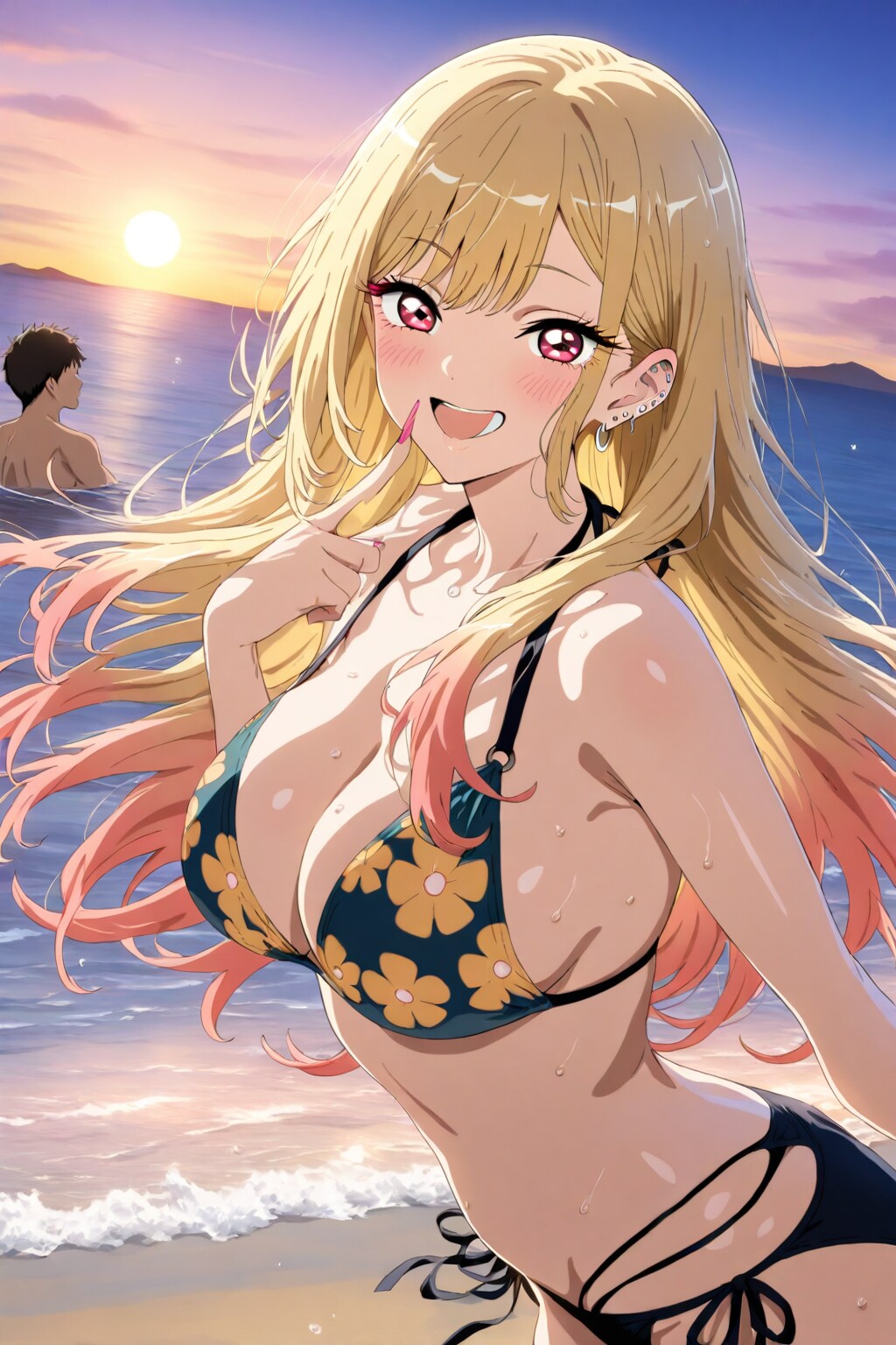 ビーチで夏の思い出海夢ちゃん👙🏖️😍