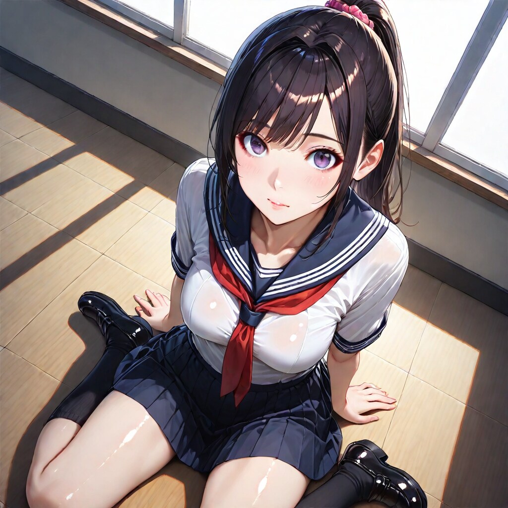 AURAでORIHIMEセーラーぺたんこ座り
