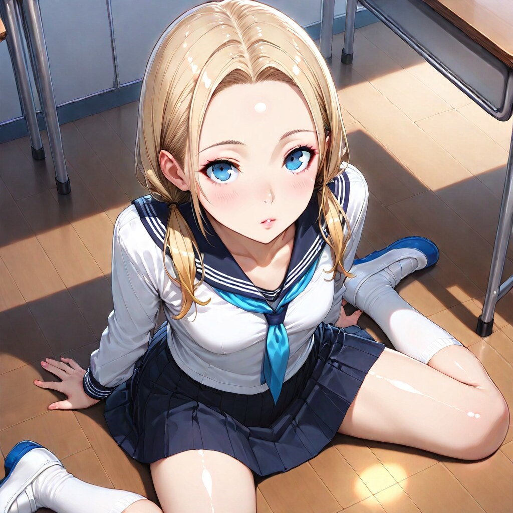 AURAでORIHIMEセーラーぺたんこ座り