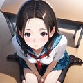 AURAでORIHIMEセーラーぺたんこ座り 4枚目