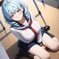AURAでORIHIMEセーラーぺたんこ座り 2枚目