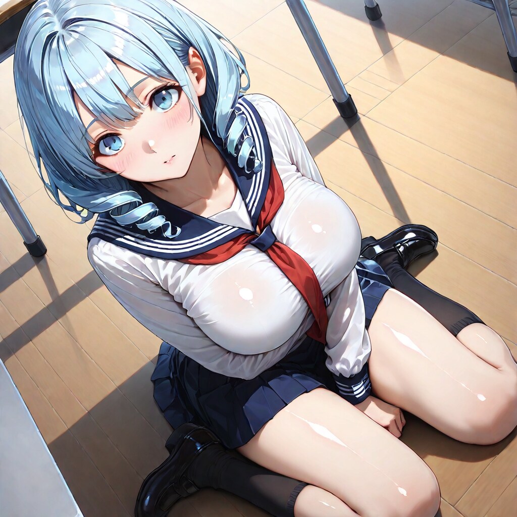 AURAでORIHIMEセーラーぺたんこ座り