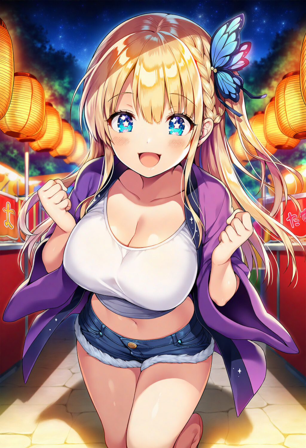 お祭りを楽しむ金髪少女