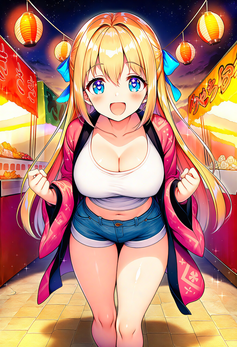 お祭りを楽しむ金髪少女