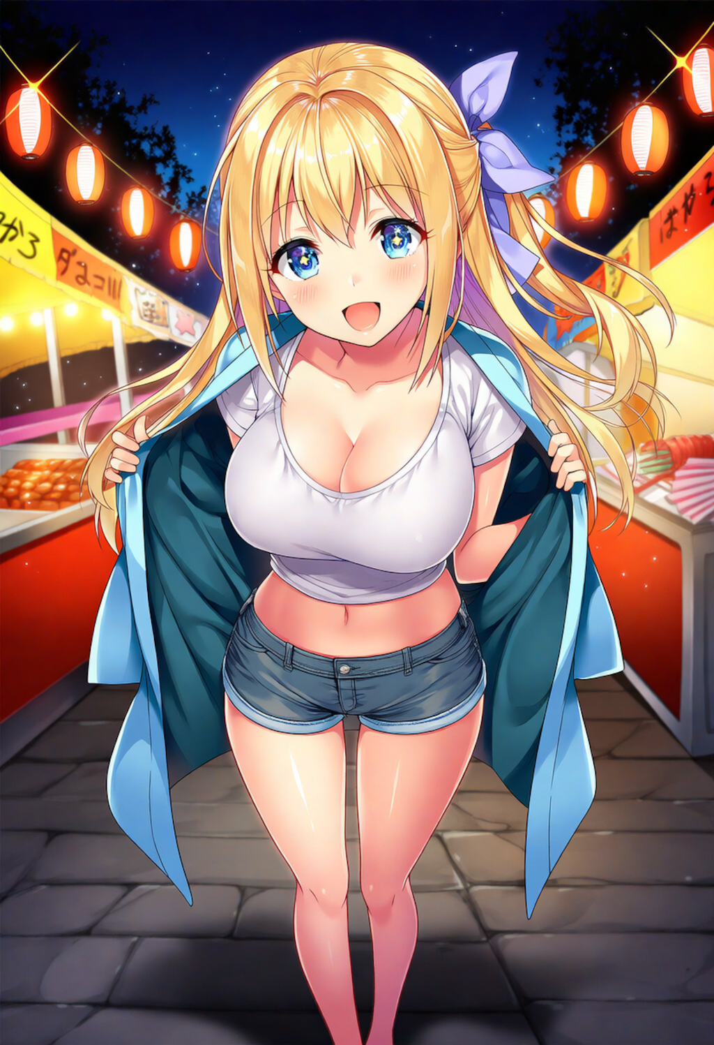 お祭りを楽しむ金髪少女