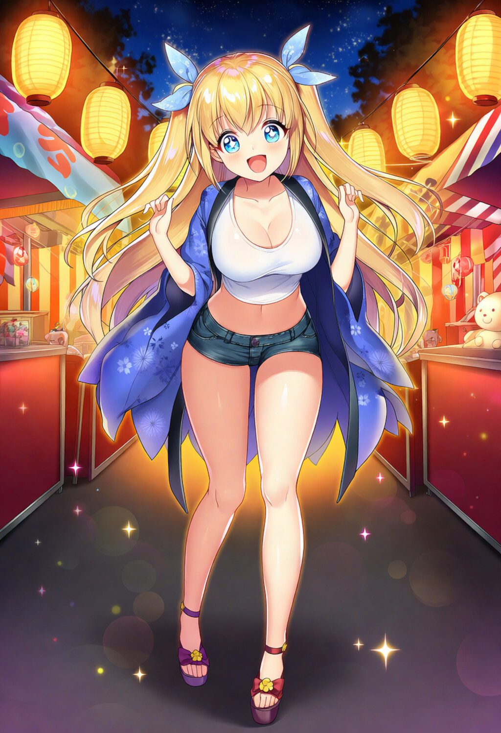 お祭りを楽しむ金髪少女