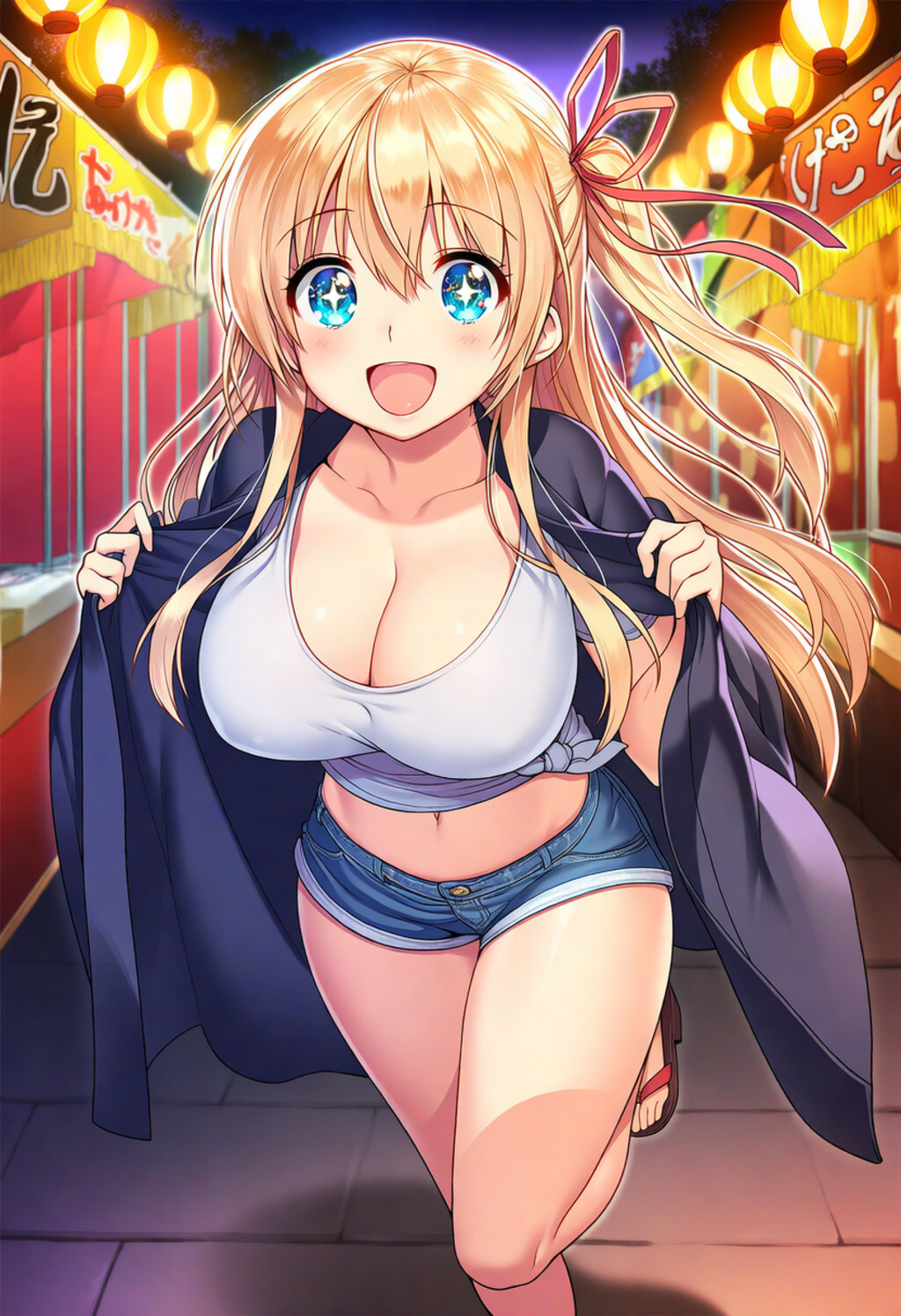 お祭りを楽しむ金髪少女