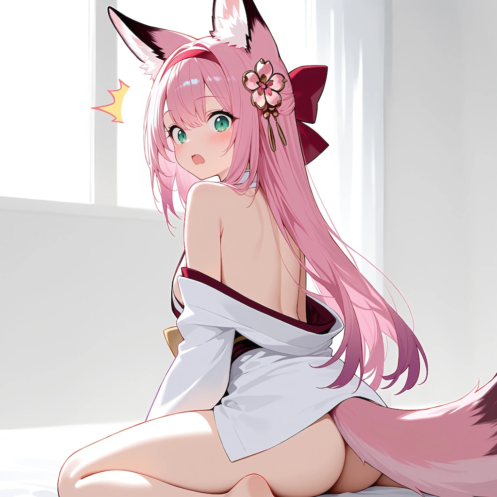 割座で半裸振り向き姿　花月(アズールレーン)