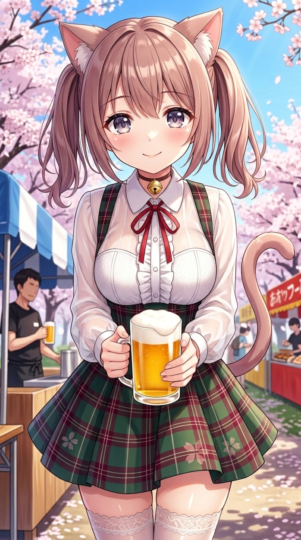 ももツイにゃん。花見