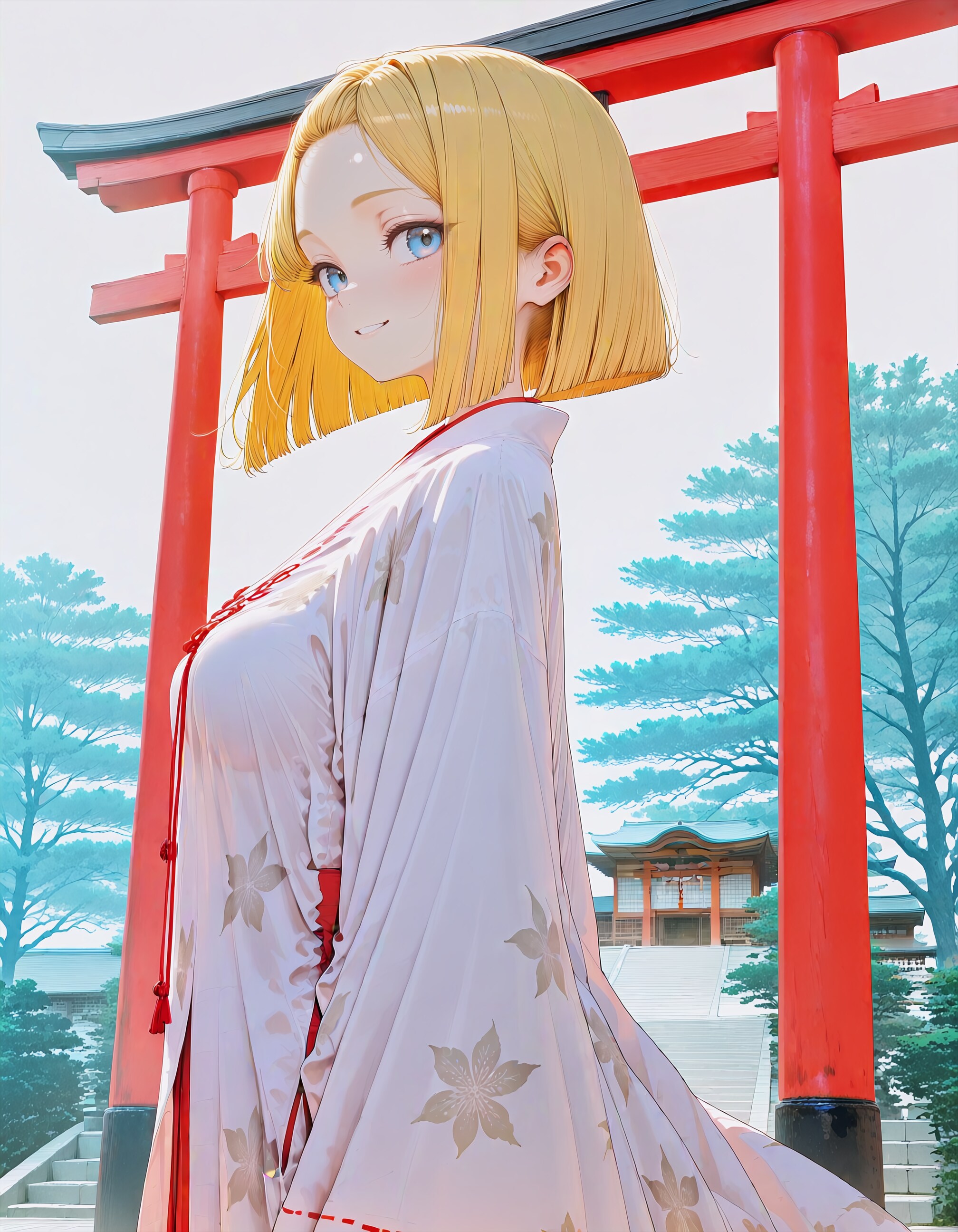 巫女のバイトで千早着てみた♪