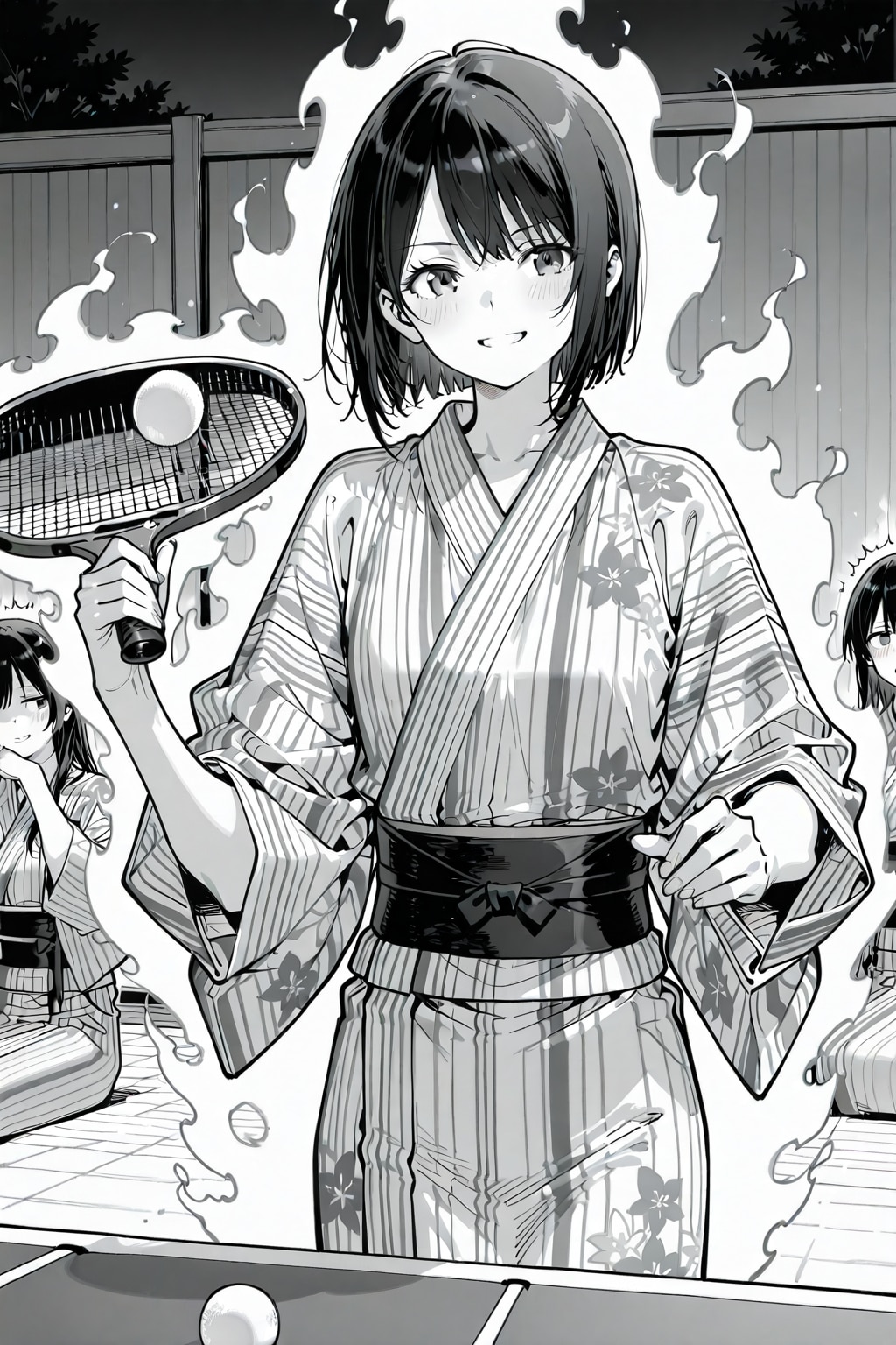 温泉卓球に挑戦！（生成の挑戦） | の人気AIイラスト・グラビア