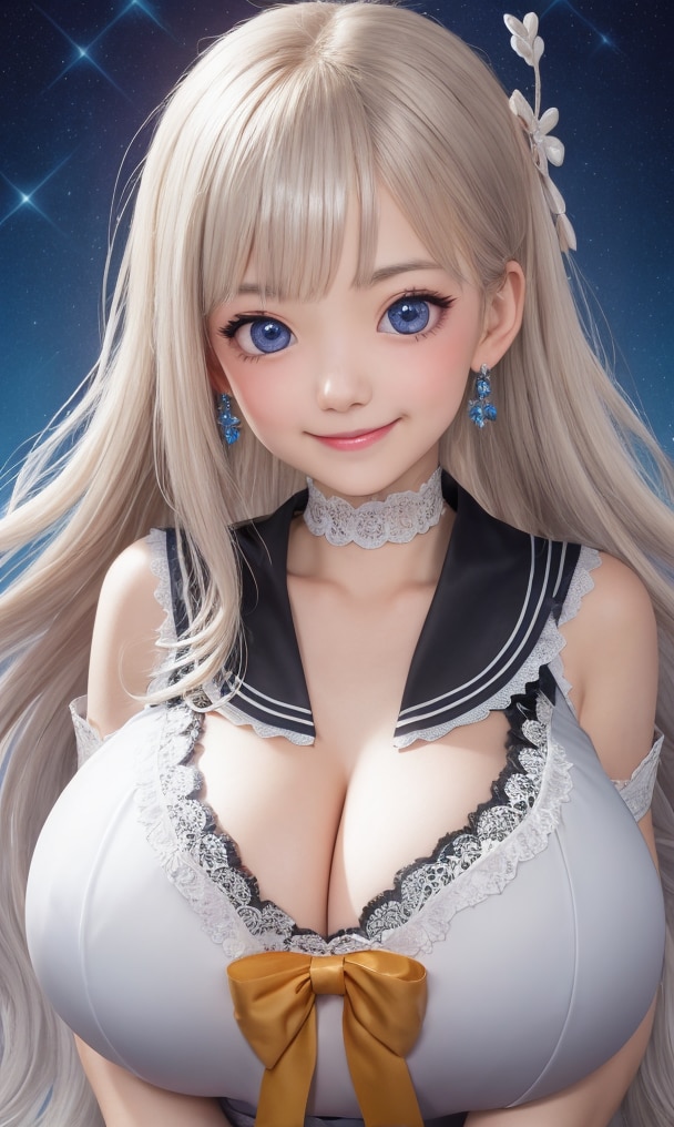 星空とセーラー服と女子高校生