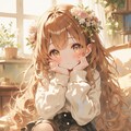 絶対領域の魅力を持つ少女の水彩画風ポートレート 4枚目