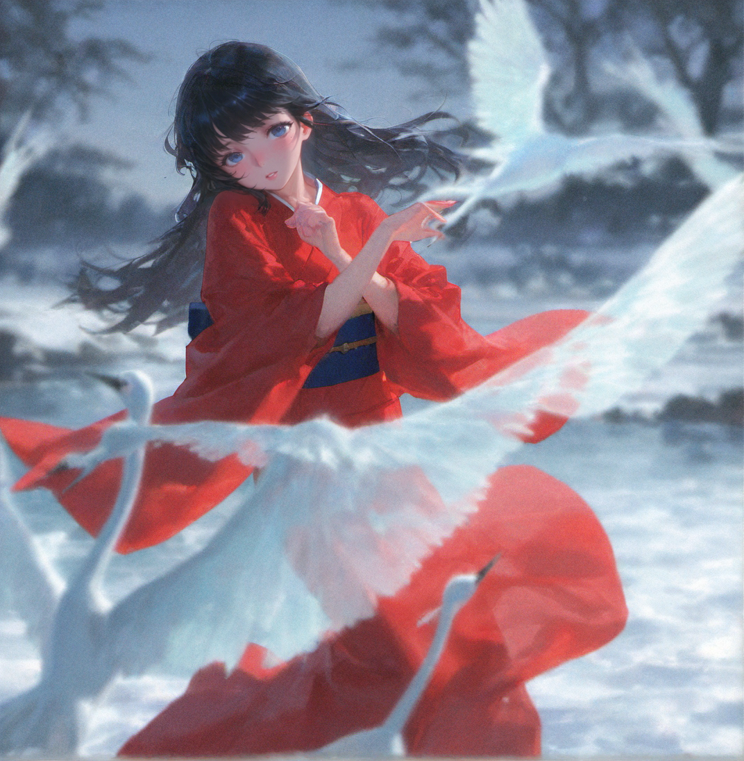 鶴と舞う | の人気AIイラスト・グラビア