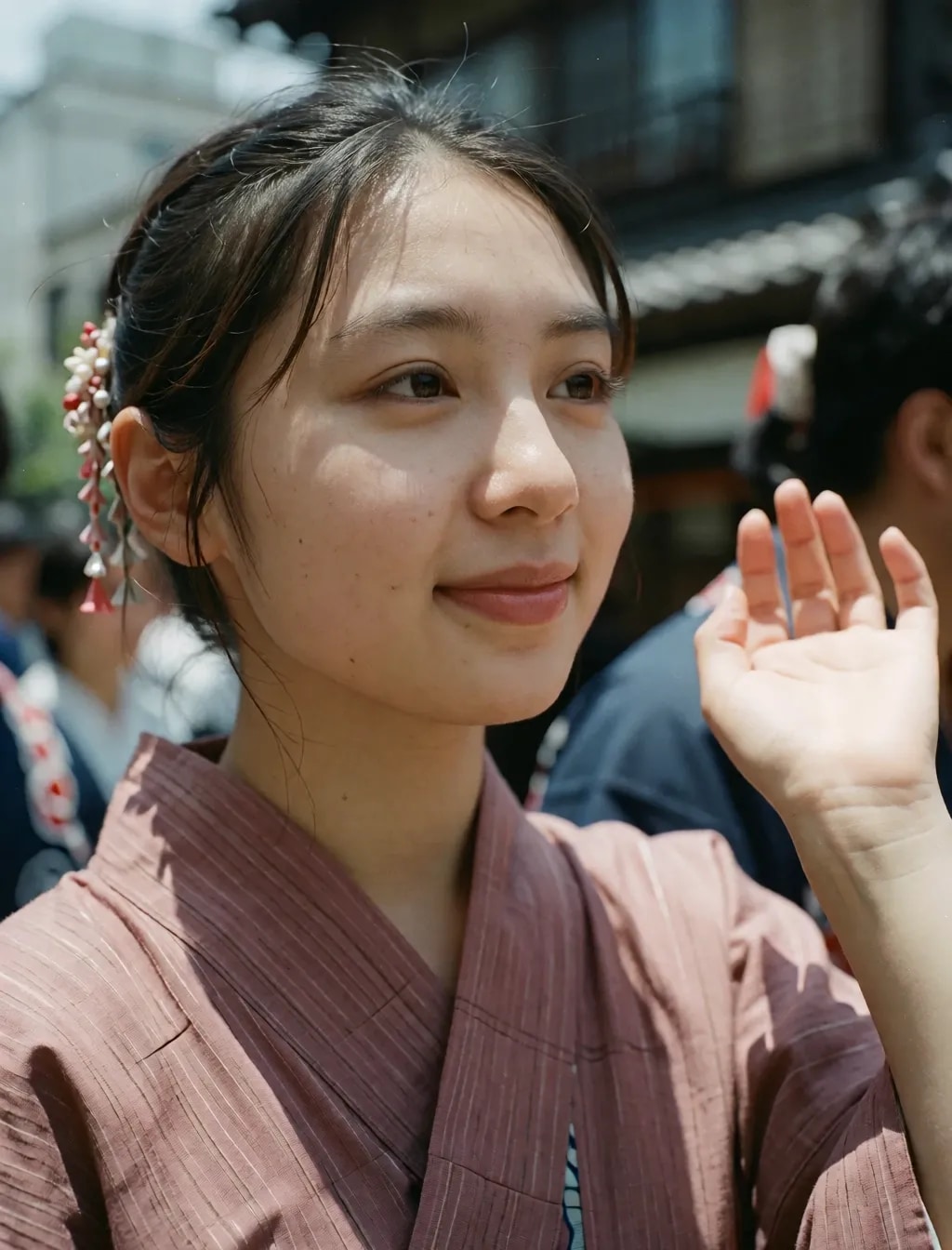 普通の子の浴衣