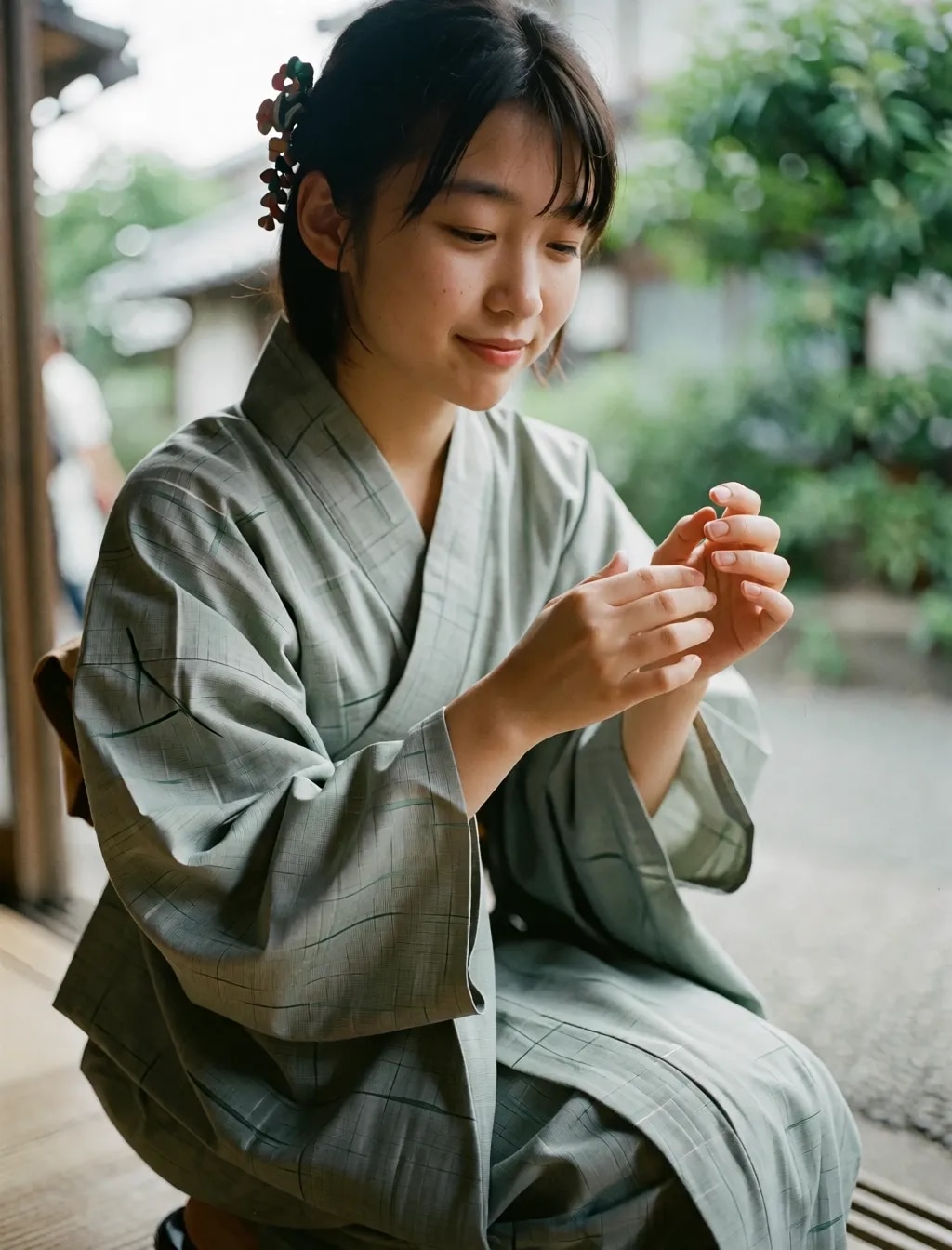 普通の子の浴衣