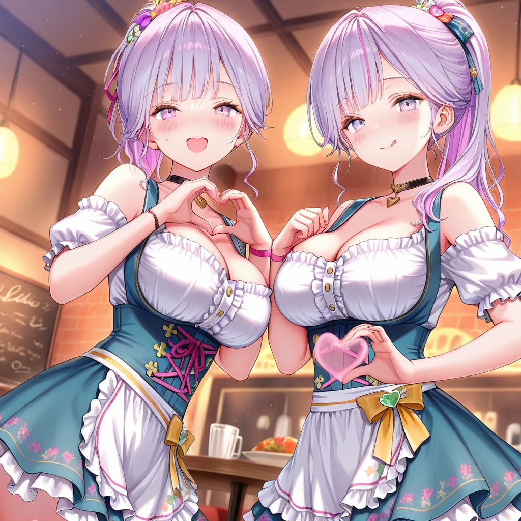 双子の紫髪ちゃん